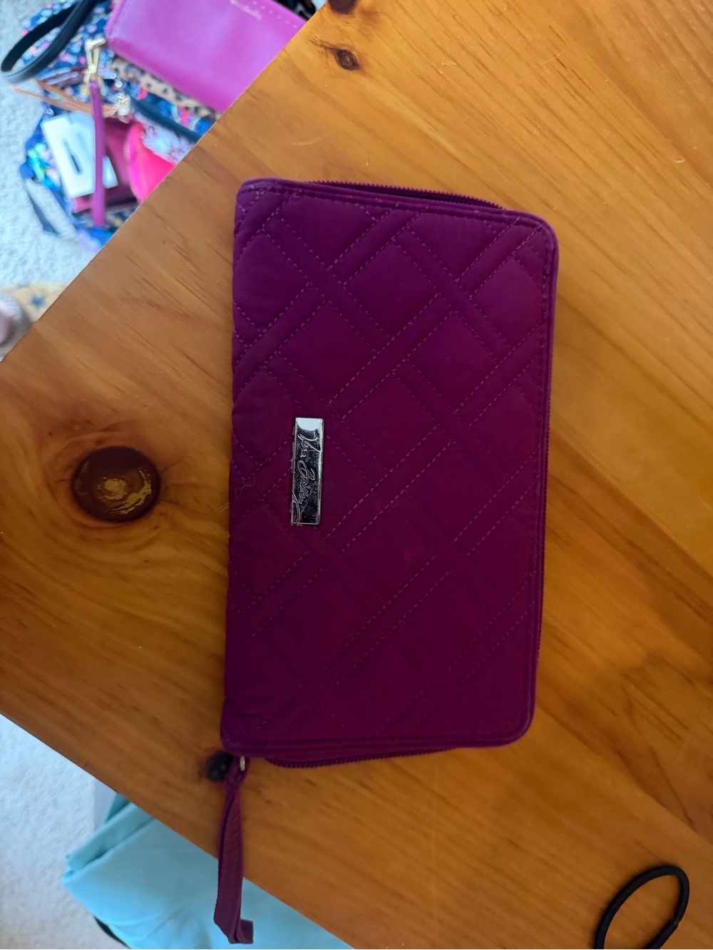Vera Bradley Quilted Purple Zip Wallet